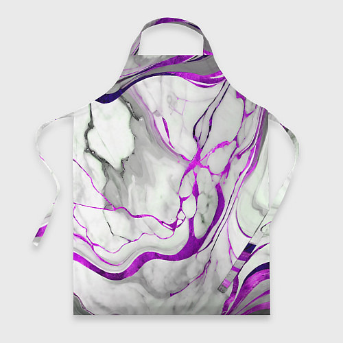 Фартук Фиолетово-белый мрамор / 3D-принт – фото 1
