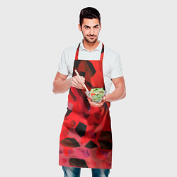 Фартук кулинарный Чёрно-красная пористая абстракция, цвет: 3D-принт — фото 2