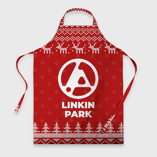 Фартук Новогодний Linkin Park 2024 с оленями / 3D-принт – фото 1