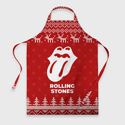 Фартук кулинарный Новогодний Rolling Stones с оленями, цвет: 3D-принт