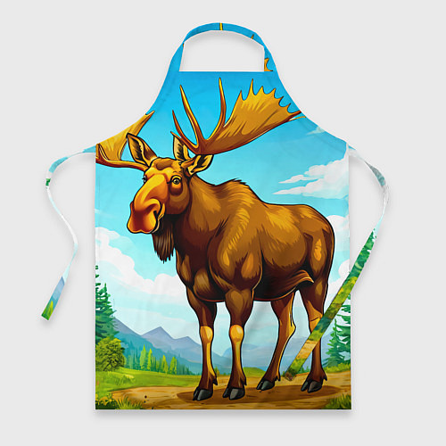Фартук Лось в лесу / 3D-принт – фото 1