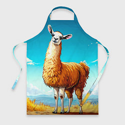 Фартук кулинарный Лама в прериях, цвет: 3D-принт