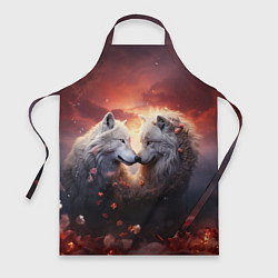 Фартук Влюбленные волки в цветах