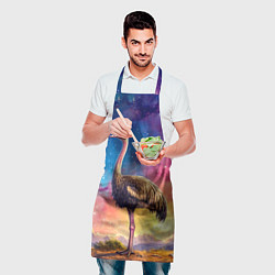 Фартук кулинарный Страус и звездное небо, цвет: 3D-принт — фото 2