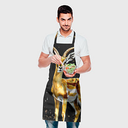 Фартук кулинарный Газель на черном, цвет: 3D-принт — фото 2