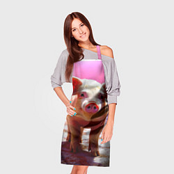 Фартук кулинарный Поросенок в розовом, цвет: 3D-принт — фото 2