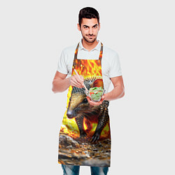 Фартук кулинарный Броненосец в огне, цвет: 3D-принт — фото 2