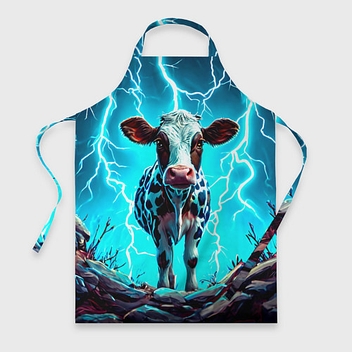 Фартук Корова в разрядах молнии / 3D-принт – фото 1