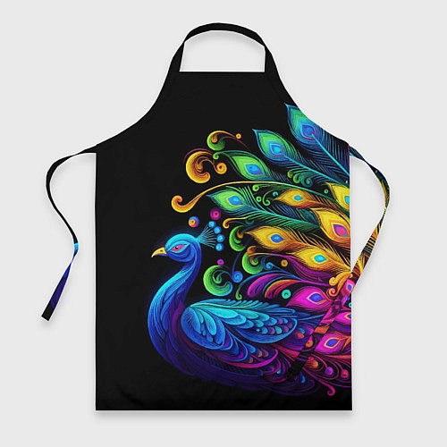 Фартук Neon peacock - art / 3D-принт – фото 1