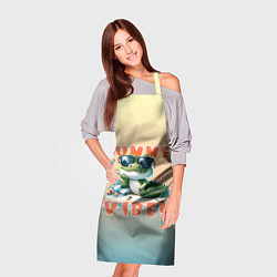 Фартук кулинарный Крокодил на пляже, цвет: 3D-принт — фото 2