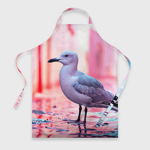 Фартук Чайка на розовом / 3D-принт – фото 1