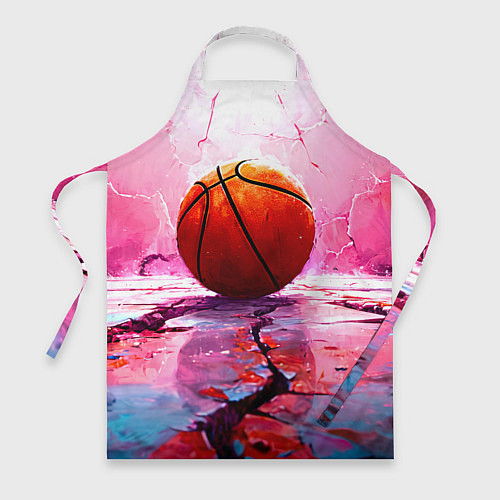 Фартук Баскетбольный мяч у розовой стены / 3D-принт – фото 1