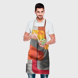Фартук кулинарный Абстракция с желтым и оранжевым, цвет: 3D-принт — фото 2