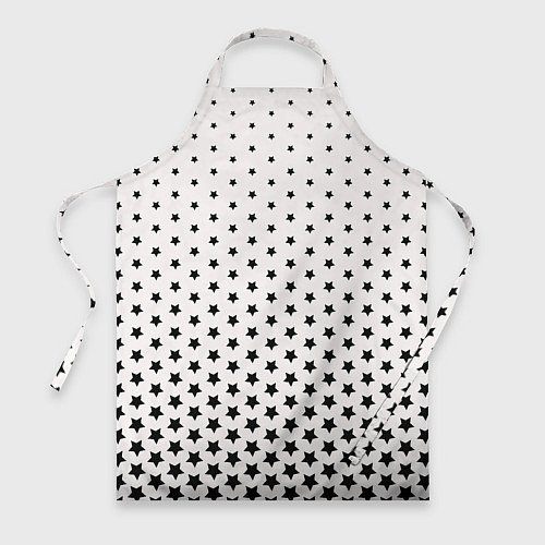 Фартук Градиент черных звезд на белом / 3D-принт – фото 1