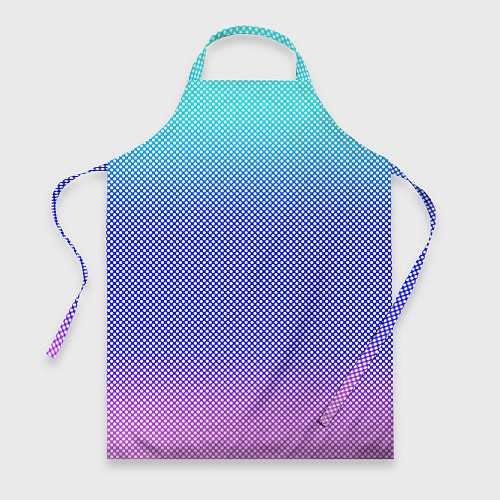 Фартук Градиент бирюзово-розовый текстура в мелкий гороше / 3D-принт – фото 1