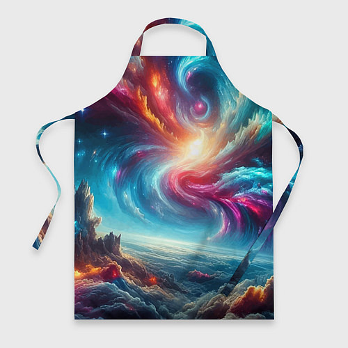 Фартук Fantastic neon space landscape - ai art fantasy / 3D-принт – фото 1