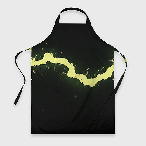 Фартук Желтая трещина на черном / 3D-принт – фото 1