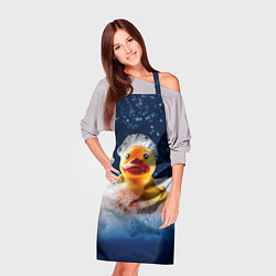 Фартук кулинарный Резиновая уточка в мыльной пене, цвет: 3D-принт — фото 2