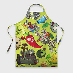 Фартук кулинарный Растения против зомби с героями, цвет: 3D-принт