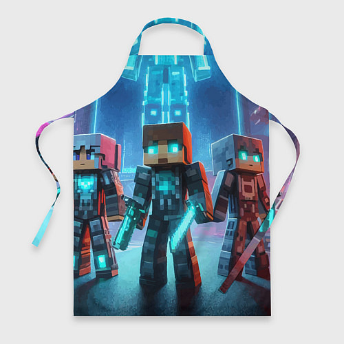 Фартук Minecraft - ai art neon glow / 3D-принт – фото 1