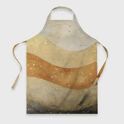 Фартук кулинарный Бежево-золотые полосы с блестками, цвет: 3D-принт