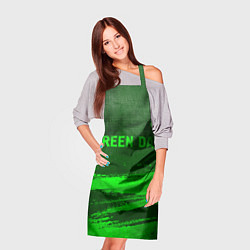 Фартук кулинарный Green Day - green gradient посередине, цвет: 3D-принт — фото 2