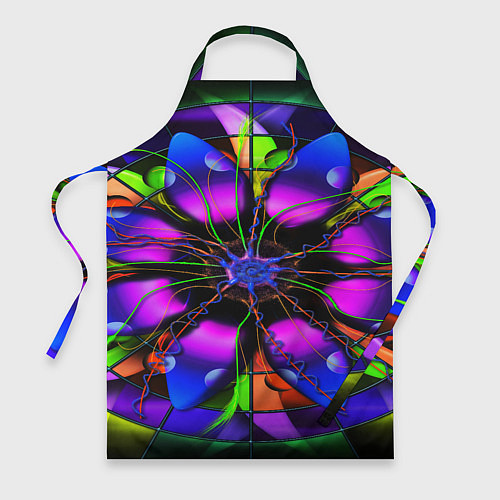 Фартук Неоновая психоделика лепестки / 3D-принт – фото 1
