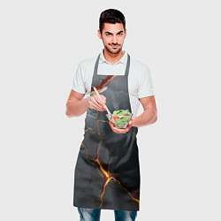 Фартук кулинарный Серая текстура с золотым изломом, цвет: 3D-принт — фото 2