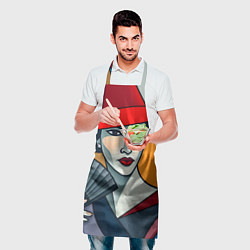 Фартук кулинарный Дама с веером, цвет: 3D-принт — фото 2