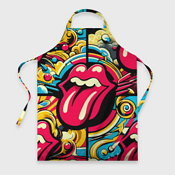 Фартук Rolling Stones logo - pop art pattern