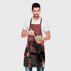 Фартук кулинарный Бэтмен красный ночной город, цвет: 3D-принт — фото 2
