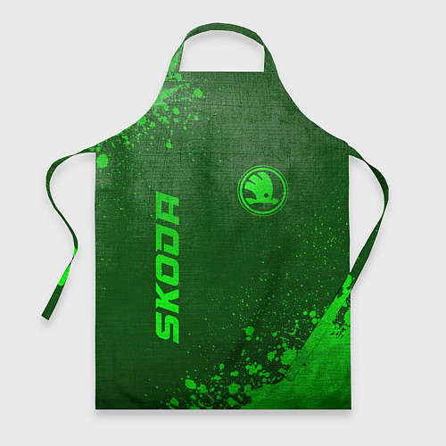 Фартук Skoda - green gradient вертикально / 3D-принт – фото 1