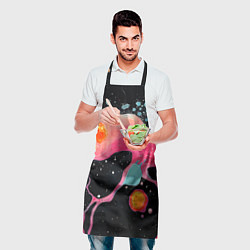 Фартук кулинарный Розовая текстура в черном, цвет: 3D-принт — фото 2