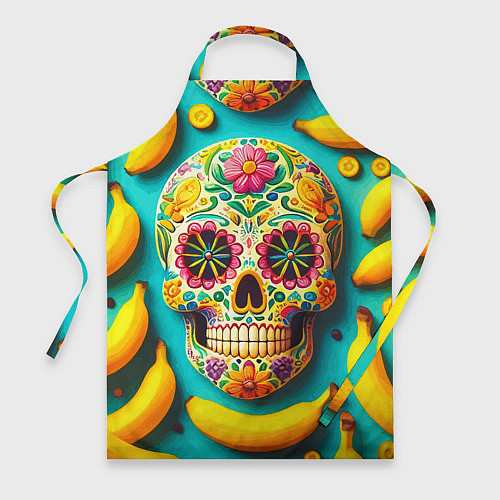 Фартук Череп и бананы - летняя композиция / 3D-принт – фото 1