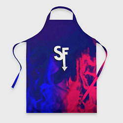 Фартук кулинарный Sally face neon flame, цвет: 3D-принт