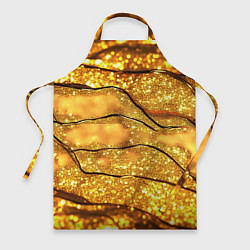 Фартук кулинарный Золотая текстура с блестками, цвет: 3D-принт