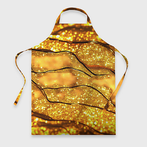Фартук Золотая текстура с блестками / 3D-принт – фото 1