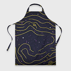 Фартук кулинарный Абстракция золотых линий текстура, цвет: 3D-принт
