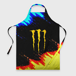 Фартук кулинарный Monster energy огненные краски, цвет: 3D-принт