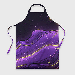 Фартук кулинарный Фиолетовая текстура с золотыми звездочками, цвет: 3D-принт