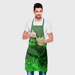 Фартук кулинарный Poppy Playtime - green gradient посередине, цвет: 3D-принт — фото 2