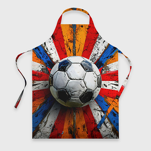 Фартук Футбольный мяч в ярких линиях / 3D-принт – фото 1