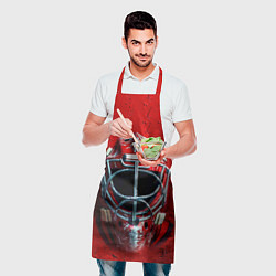Фартук кулинарный Маска голкипера на красном, цвет: 3D-принт — фото 2