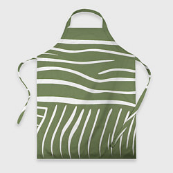 Фартук кулинарный Полоски зеленой зебры, цвет: 3D-принт