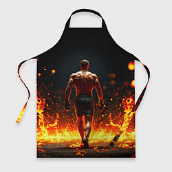 Фартук кулинарный Боксер и огонь, цвет: 3D-принт