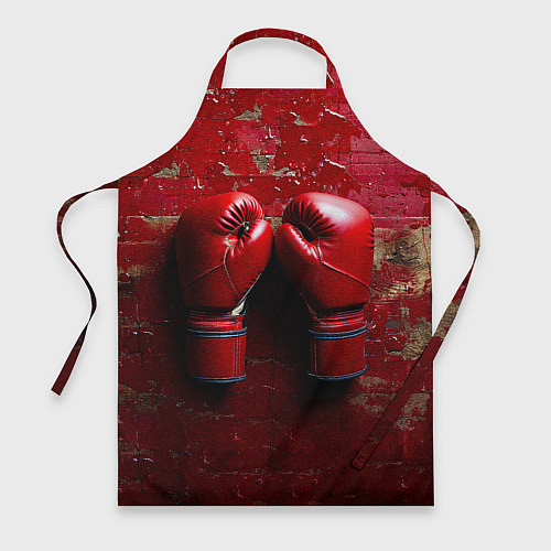 Фартук Бойцовские перчатки на красном / 3D-принт – фото 1