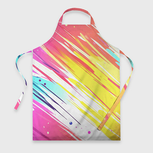 Фартук Брызги краски на белом фоне / 3D-принт – фото 1