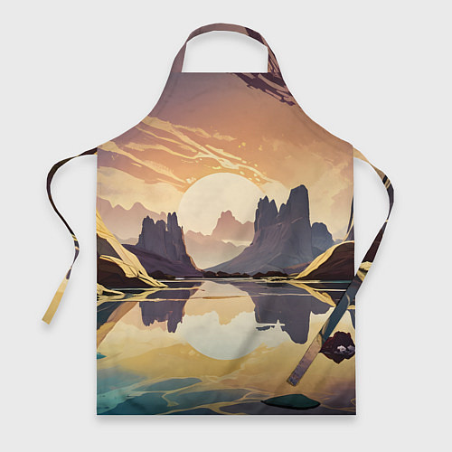 Фартук Рассвет над горным озером / 3D-принт – фото 1