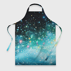 Фартук кулинарный Бирюзовые блестки фон, цвет: 3D-принт