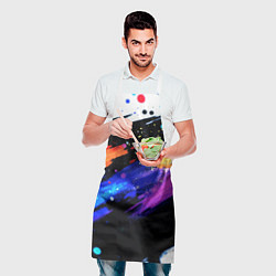 Фартук кулинарный Разноцветные блестящие кляксы - текстура, цвет: 3D-принт — фото 2